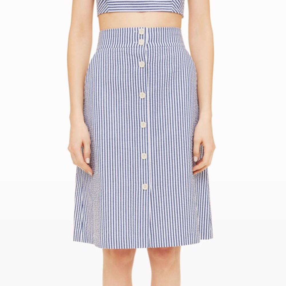 Club Monaco Stripe Cotton Skirt Sz 0